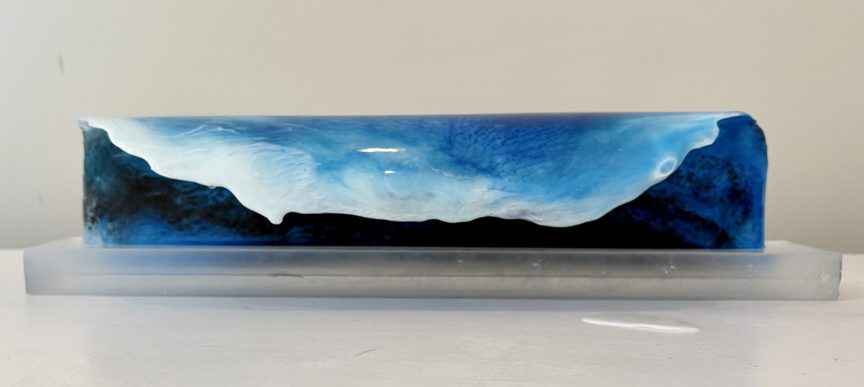 Heat Wave, epoxy and abaca sculpture, 19L x 3D x 5H
