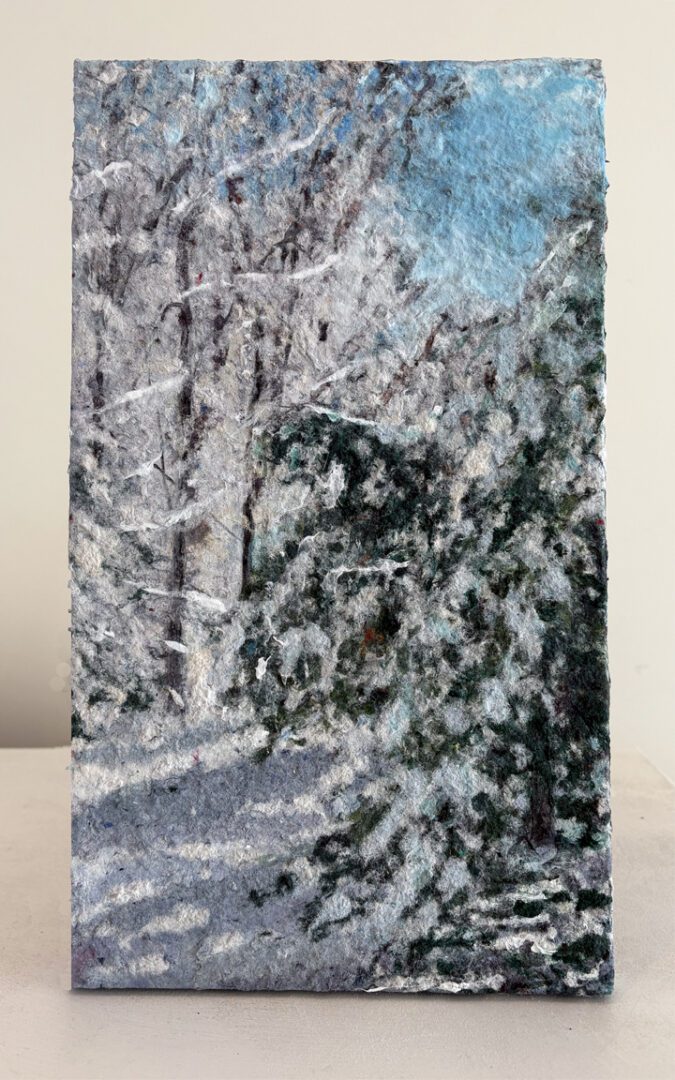 Five Winter Landscapes, 14 x 8 x 1 inches each. Sold as a set. - Image 3