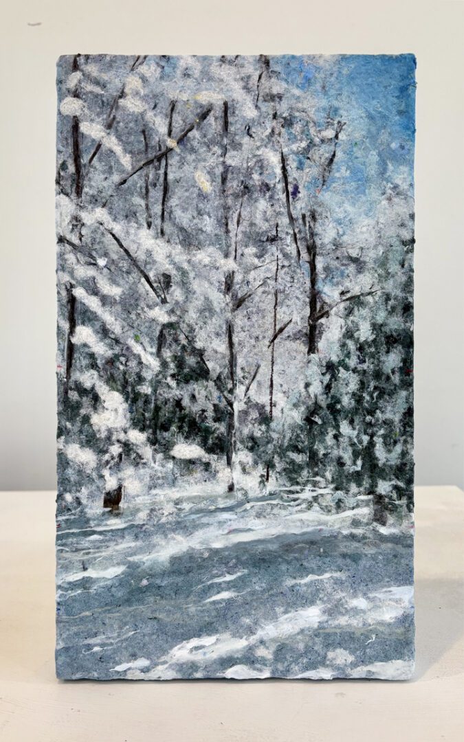 Five Winter Landscapes, 14 x 8 x 1 inches each. Sold as a set. - Image 8