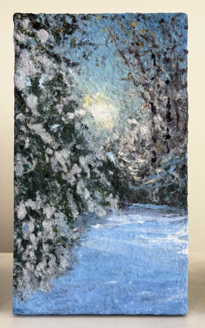 Five Winter Landscapes, 14 x 8 x 1 inches each. Sold as a set. - Image 7