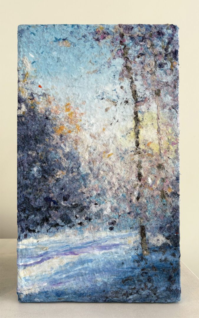 Five Winter Landscapes, 14 x 8 x 1 inches each. Sold as a set. - Image 4